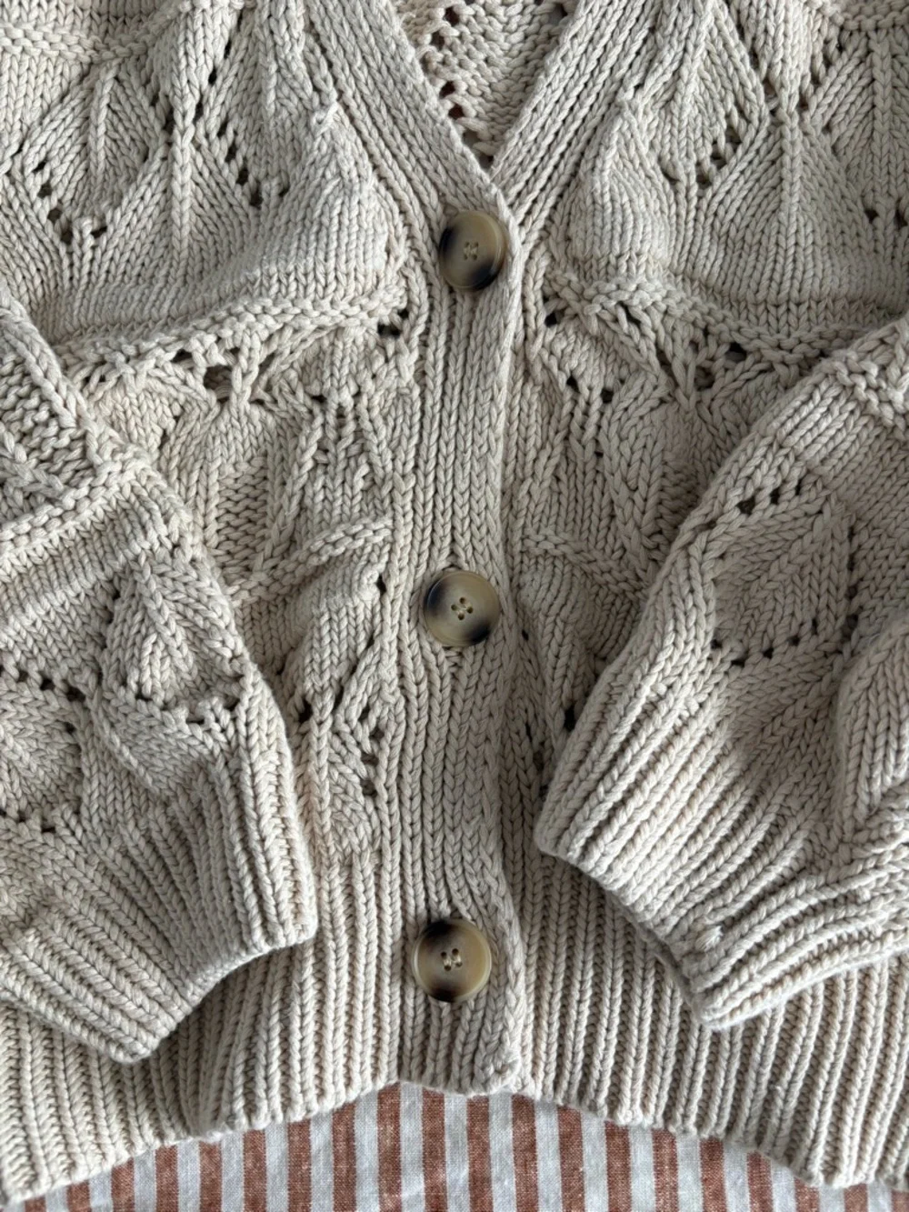 Neuflora Cream Daphne Knit Button-Front Women's Cardigan with Tags - Picture 4 of 7